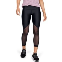 UNDER ARMOUR Women's HeatGear Mesh Graphic Ankle Crop Training Pants -Active Luxe Shop 2060347 001 alt2