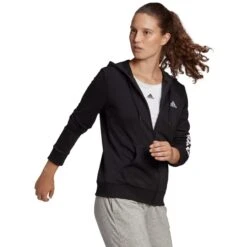 ADIDAS Women's Essentials Full-Zip Hoodie -Active Luxe Shop 2077889 001 alt3