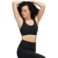 ADIDAS Women's Yoga Essentials Medium Impact Sports Bra -Active Luxe Shop 2077973 001 alt4