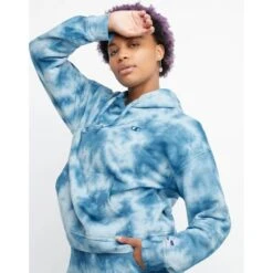 CHAMPION Women's Relaxed Crush-Dye Fleece Hoodie -Active Luxe Shop 2078674 407 alt5