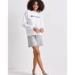 CHAMPION Women's Powerblend Fleece Relaxed Fit Crew -Active Luxe Shop 2078676 101 alt5