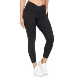 BSP Women's V-Shape High-Waist 7/8-Leggings W/ Pockets