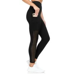 BSP Women's Sheer Panel 7/8-Length High-Waist Legging W/ Pockets 10 BSP Women's Sheer Panel 7/8-Length High-Waist Legging W/ Pockets -Active Luxe Shop 2080661 001 alt3