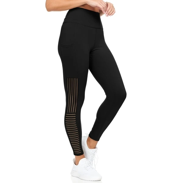 BSP Women's Sheer Panel 7/8-Length High-Waist Legging W/ Pockets 3 BSP Women's Sheer Panel 7/8-Length High-Waist Legging W/ Pockets