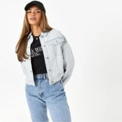 JACK WILLS Women's Amelia Cropped Denim Jacket 10 JACK WILLS Women's Amelia Cropped Denim Jacket -Active Luxe Shop 2081051 302 alt2
