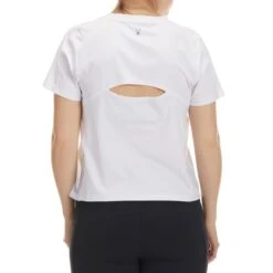 SPYDER Women's Short Sleeve Crop Tee W/ Back Opening & Mesh Insert -Active Luxe Shop 2082480 101 alt1