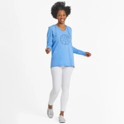 LIFE IS GOOD Women's Positive Sun Long-Sleeve Crusher Lite Hooded Tee 11 LIFE IS GOOD Women's Positive Sun Long-Sleeve Crusher Lite Hooded Tee -Active Luxe Shop 2082667 405 alt4