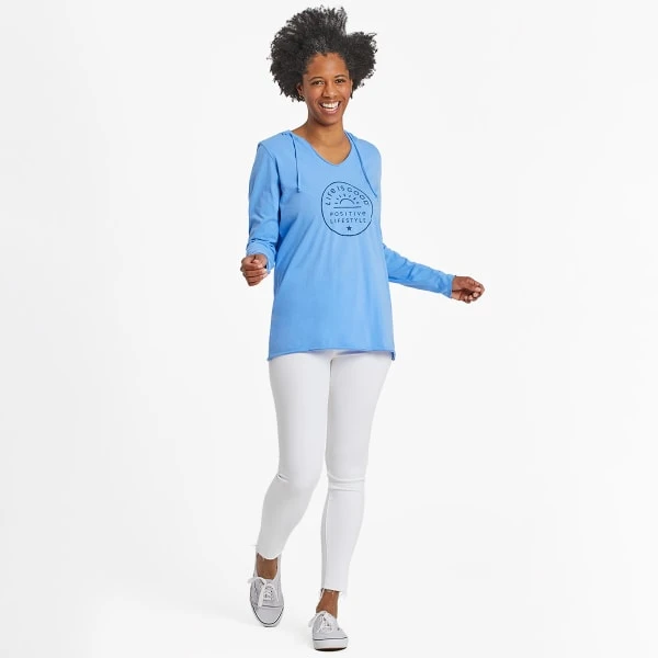 LIFE IS GOOD Women's Positive Sun Long-Sleeve Crusher Lite Hooded Tee 7 LIFE IS GOOD Women's Positive Sun Long-Sleeve Crusher Lite Hooded Tee - Image 5