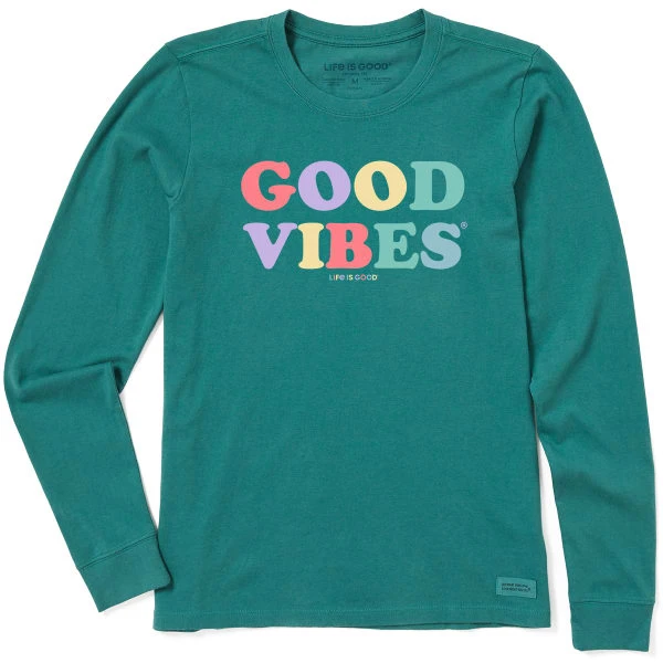 LIFE IS GOOD Women's Good Vibes Long-Sleeve Crusher Tee 3 LIFE IS GOOD Women's Good Vibes Long-Sleeve Crusher Tee