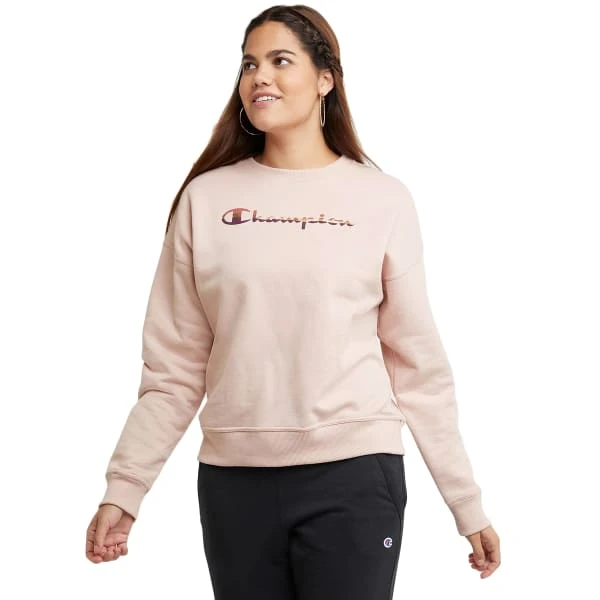 CHAMPION Women's Powerblend Relaxed Graphic Crew 3 CHAMPION Women's Powerblend Relaxed Graphic Crew
