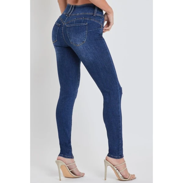 YMI Juniors' WannaBettaButt Mid Rise 3-Button Skinny Jean 4 YMI Juniors' WannaBettaButt Mid Rise 3-Button Skinny Jean - Image 2