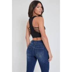 YMI Juniors' WannaBettaButt Mid Rise 3-Button Skinny Jean 10 YMI Juniors' WannaBettaButt Mid Rise 3-Button Skinny Jean -Active Luxe Shop 2083003 403 alt3