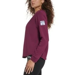 TOMMY HILFIGER Women's Long-Sleeve Relaxed Fit Ghost Logo Tee -Active Luxe Shop 2083070 501 alt2