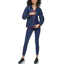 TOMMY HILFIGER Women's Lightweight Hooded Packable Puffer Jacket -Active Luxe Shop 2083079 402 alt3