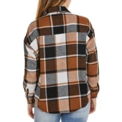 NO COMMENT Juniors' Oversized Boyfriend Flannel -Active Luxe Shop 2083969 001 alt1