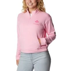 COLUMBIA Women's Trek French Terry Half-Zip Sweatshirt -Active Luxe Shop 2085709 609 alt3