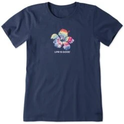 LIFE IS GOOD Women's Tie Dye Hibiscus Crusher-LITE Short-Sleeve Tee