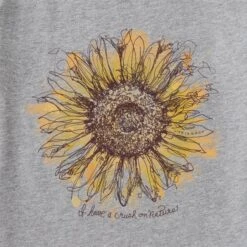 LIFE IS GOOD Women's Scribbled Sunflower Short-Sleeve Crusher Tee -Active Luxe Shop 2086111 004 alt1