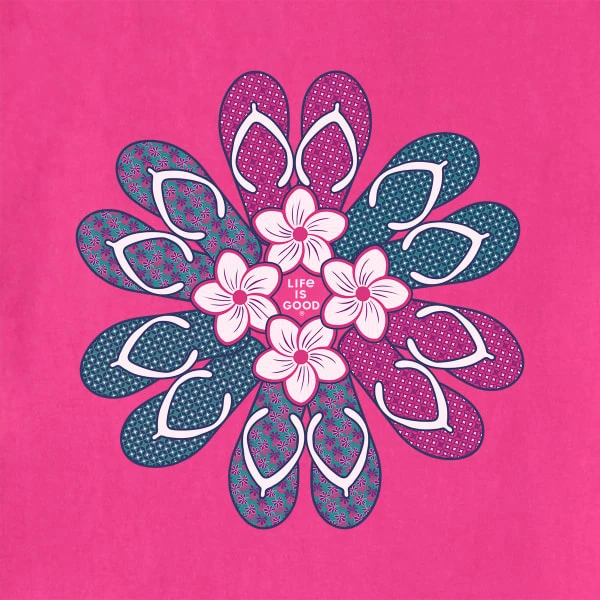 LIFE IS GOOD Women's Flip Flop Flower Short-Sleeve Crusher Vee 4 LIFE IS GOOD Women's Flip Flop Flower Short-Sleeve Crusher Vee - Image 2