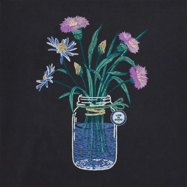 LIFE IS GOOD Women's Wildflower Jar Crusher-LITE Short-Sleeve Vee 4 LIFE IS GOOD Women's Wildflower Jar Crusher-LITE Short-Sleeve Vee - Image 2
